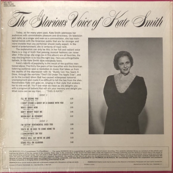 Kate Smith The Glorious Voice Vinyl Lp - Picture 4 of 10